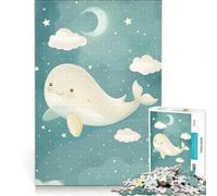 Rompecabezas para Adultos de 1000 Piezas con diseño de Ballena y Cielo Nocturno Juego Familiar, Ideal para Reducir el estrés y como un desafío único 38x26cm