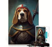 Rompecabezas para Adultos de 1000 Piezas con diseño de Beagle Vikingo,Corte preciso,Divertido Juego Mental,Regalo para Relajarse y divertirse,decoración navideña para la Pared (38x26cm)