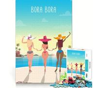 Rompecabezas para Adultos de 1000 Piezas con diseño de Bora Bora,Arte de Corte Fino,diversión para Resolver Problemas,Juego para Momentos acogedores,decoración navideña para la Pared 50x75cm