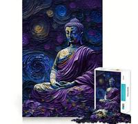 Rompecabezas para Adultos de 1000 Piezas con diseño de Buda Morado, un desafío Mental Juguete Divertido (38x52cm)