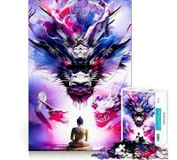 Rompecabezas para Adultos de 1000 Piezas con diseño de Buda y Dragones,Corte preciso,Juguete para desarrollar la Agilidad Mental,Ideal para Relajarse y Disfrutar de la decoración navideña de Pared