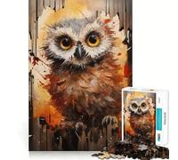 Rompecabezas para Adultos de 1000 Piezas con diseño de búho bebé,Divertido y de Ajuste Juego para desarrollar la Mente Juego Gratuito con Escena navideña (38x52cm)