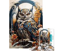 Rompecabezas para Adultos de 1000 Piezas con diseño de búho guardián Celestial Juegos relajantes para Adultos Decoración de Pared cumpleaños y Navidad (tamaño 50x75cm)