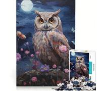 Rompecabezas para Adultos de 1000 Piezas con diseño de búho Juguete artístico de Vida Silvestre decoración de Pared un Reto para completar Toda la Familia 38x26cm