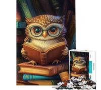 Rompecabezas para Adultos de 1000 Piezas con diseño de búho Leyendo un Libro Juguetes adictivos para Cultivar la Paciencia Juegos Divertidos y educativos Regalo de cumpleaños (tamaño 38x52cm)