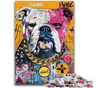 Rompecabezas para Adultos de 1000 Piezas con diseño de Bulldog Doodle Que Ayuda a ejercitar el Cerebro Juguetes adictivos para Cultivar la Paciencia Adecuado para Parejas 50x75cm