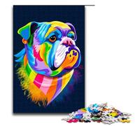 Rompecabezas para Adultos de 1000 Piezas con diseño de Bulldog Pop Art Ayuda a ejercitar el Cerebro Juguetes adictivos para Cultivar la Paciencia 75x50cm