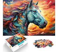 Rompecabezas para adultos de 1000 piezas con diseño de caballo de fantasía arcoíris, difícil y duro, alivio del estrés, para matar el tiempo, 14.95 x 20.47 pulgadas