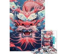 Rompecabezas para Adultos de 1000 Piezas con diseño de Cabeza de dragón Feroz Juguete antiestrés Un desafío difícil Toda la Familia (tamaño 38x26cm)
