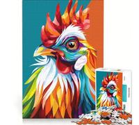 Rompecabezas para Adultos de 1000 Piezas con diseño de Cabeza de Gallo Colorida, Estilo Pop Art, Juguetes antiestrés, para armar, cumpleaños y Navidad 38x26cm