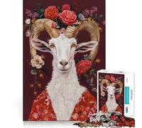 Rompecabezas para Adultos de 1000 Piezas con diseño de Cabra Bohemia,Arte de Corte Fino,diversión para Resolver Problemas,Juego para Momentos acogedores,decoración navideña para la Pared 38x52cm