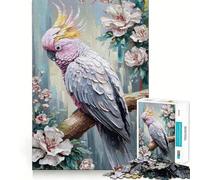 Rompecabezas para Adultos de 1000 Piezas con diseño de cacatúa en Flor,Corte preciso,Divertido,Actividad Mental Inteligente,Tiempo de Ocio entretenido,Regalo de cumpleaños para Aficionados 38x52cm