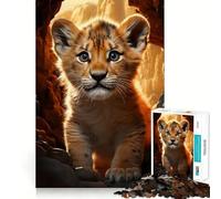 Rompecabezas para Adultos de 1000 Piezas con diseño de Cachorro de león,Corte preciso,Ideal para ejercitar la Mente,Divertido y Relajante Decoración navideña para el hogar (38x52cm)