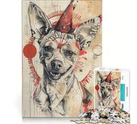 Rompecabezas para Adultos de 1000 Piezas con diseño de Cachorro Payaso, Ideal para Juegos Familiares y decoración de Pared Piezas de Formas aleatorias Que encajan Perfectamente 38x26cm