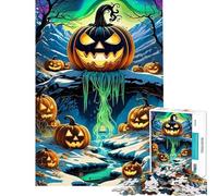 Rompecabezas para Adultos de 1000 Piezas con diseño de Calabaza en un país de Las Maravillas Invernal Ideal para Relajarse Decorar o como Regalo (tamaño 50x75cm)