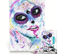 Rompecabezas para Adultos de 1000 Piezas con diseño de Calavera Azul, Ideal para Pintar, Juguetes para armar, Que mejoran la Memoria y Son un excelente Regalo para Toda la Familia 50x75cm