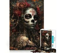 Rompecabezas para Adultos de 1000 Piezas con diseño de Calavera de Mujer,Corte Premium,Juguete Divertido para ejercitar la Mente,Juego Relajante,decoración de cumpleaños,Regalo (50x75cm)