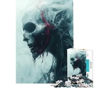 Rompecabezas para Adultos de 1000 Piezas con diseño de Calavera espectral Ideal para Juegos educativos y de desafío cumpleaños Corte de precisión (tamaño 38x26cm)