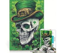 Rompecabezas para Adultos de 1000 Piezas con diseño de Calavera para el Día de San Patricio Juegos educativos decoración Cada Pieza es única 50x75cm