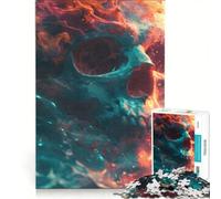 Rompecabezas para Adultos de 1000 Piezas con diseño de Calavera y Materia Espacial Juguetes para armar para la diversión Familiar con Piezas de Formas aleatorias Que encajan Perfectamente 50x75cm