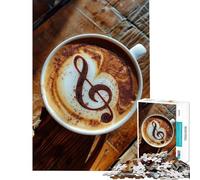 Rompecabezas para Adultos de 1000 Piezas con diseño de Capuchino y Clave de Sol Ideal para cumpleaños y Navidad Divertido Juego antiestrés para Mayores de 14 años Tamaño 38x26cm