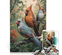 Rompecabezas para Adultos de 1000 Piezas con diseño de cardenales del Norte Juego Educativo decoración para el hogar 38x52cm