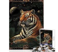 Rompecabezas para Adultos de 1000 Piezas con diseño de Carta del Tarot del Tigre Juegos educativos de 1000 Piezas Excelentes Regalos y Juguetes Carrera de Velocidad Manual (50x75cm)