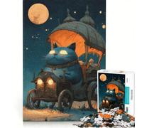Rompecabezas para Adultos de 1000 Piezas con diseño de Cartas del Tarot de fantasía: El Gato del Carro Juegos educativos, Actividades Divertidas para Hacer en casa Cada Pieza es única 50x75cm