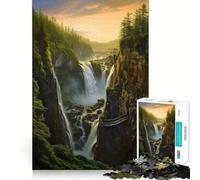 Rompecabezas para Adultos de 1000 Piezas con diseño de Cascada Bordes precisos Arte Creativo Juguete para desarrollar la Habilidad Juego para Pasar un rato Agradable Pieza de Arte navideña (50x75cm)