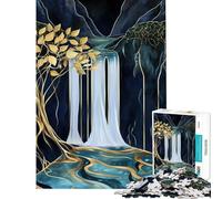 Rompecabezas para Adultos de 1000 Piezas con diseño de Cascada Dorada Ayuda a ejercitar el Cerebro es un Juguete Divertido y Original para Decorar la Pared Ideal para Mayores de 14 años 38x26cm