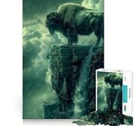 Rompecabezas para Adultos de 1000 Piezas con diseño de Cascada y bisontes,Arte de Corte preciso,Juguete Inteligente para ejercitar la Mente,Juego Relajante,decoración navideña,Regalo (38x26cm)