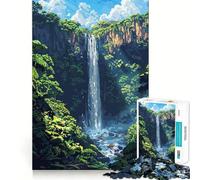 Rompecabezas para adultos de 1000 piezas con diseño de cascada y naturaleza en pixel art Juego de ajuste preciso Juguete inteligente para el cerebro Tiempo libre Regalo ideal para cumpleaños (38x52cm)