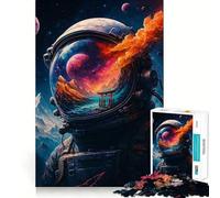 Rompecabezas para Adultos de 1000 Piezas con diseño de Casco de Astronauta Que refleja el Paisaje y el Espacio Piezas de fácil Montaje Divertido Juego cognitivo Juego Casual Regalo Ideal