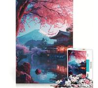 Rompecabezas para Adultos de 1000 Piezas con diseño de cerezos en Flor japoneses, Juguetes antiestrés, un Reto difícil, un Gran Regalo para los Amantes de los Juegos 38x52cm