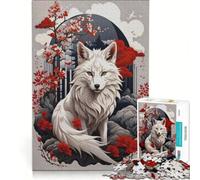 Rompecabezas para Adultos de 1000 Piezas con diseño de cerezos en Flor y Lobos, Ideal para decoración de Pared, interacción Entre Padres e Hijos, cumpleaños 38x52cm
