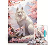 Rompecabezas para Adultos de 1000 Piezas con diseño de cerezos en Flor y Lobos, Juego práctico, Actividades Divertidas para Hacer en casa, fortalece el Amor Entre Parejas 38x52cm
