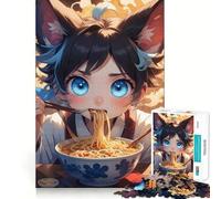 Rompecabezas para Adultos de 1000 Piezas con diseño de Chica Anime Comiendo Ramen Desarrolla la Memoria y es Divertido Troquelado de Alta precisión Fácil de Aprender Ideal para Disfrutar en Familia