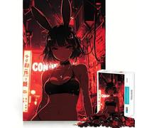 Rompecabezas para Adultos de 1000 Piezas con diseño de Chica Anime con Orejas de Conejo en la Ciudad Desarrolla la Memoria y es Divertido Troquelado de Alta precisión Fácil de Aprender Ideal