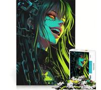 Rompecabezas para Adultos de 1000 Piezas con diseño de Chica Anime Cyberpunk, Ideal para decoración de Pared, decoración Perfecta, cumpleaños 38x52cm