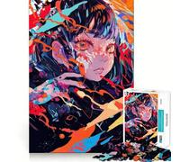 Rompecabezas para Adultos de 1000 Piezas con diseño de Chica Anime en Arte Abstracto Juego Mental Regalo Ideal Troquelado de Alta precisión Actividad Relajante para Grupos en Interiores (38x26cm)