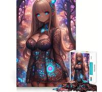 Rompecabezas para Adultos de 1000 Piezas con diseño de Chica Anime en el Bosque Ideal para desarrollar la Memoria y divertirse Corte de Alta precisión Fácil de Aprender para Disfrutar en Familia