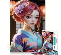 Rompecabezas para Adultos de 1000 Piezas con diseño de Chica Anime en Kimono con faroles Desarrolla la Memoria y es Divertido Corte de Alta precisión Fácil de Aprender Ideal para Disfrutar en Familia