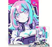 Rompecabezas para Adultos de 1000 Piezas con diseño de Chica Anime Gamer en Tonos Pastel Desarrolla la Memoria y es Divertido Corte de Alta precisión Fácil de Aprender Ideal para Disfrutar en Familia