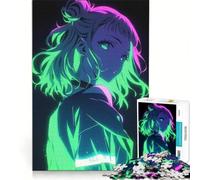 Rompecabezas para Adultos de 1000 Piezas con diseño de Chica Anime neón Juegos relajantes Que mejoran la Memoria cumpleaños y Navidad 38x52cm