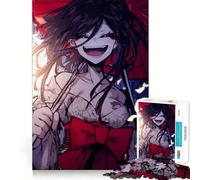 Rompecabezas para Adultos de 1000 Piezas con diseño de Chica Anime Sonriente con Lazo Rojo Fortalece la Memoria Arte de Bordes limpios y relajantes Coleccionable 50x75cm
