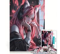 Rompecabezas para Adultos de 1000 Piezas con diseño de Chica Gamer Kawaii, Ideal para armar, fomentar la interacción Entre Padres e Hijos y ser cumpleaños y Navidad 38x52cm