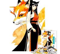 Rompecabezas para Adultos de 1000 Piezas con diseño de Chica Zorro Anime Ideal para Juegos educativos Juguetes didácticos Regalos de Amigo Invisible y decoración del hogar (tamaño 38x52cm)