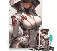 Rompecabezas para Adultos de 1000 Piezas con diseño de Chica Zorro de Anime en Blanco Juego Mental Regalo Ideal Troquelado de Alta precisión Actividad Relajante para Grupos en Interiores (38x26cm)