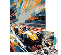 Rompecabezas para Adultos de 1000 Piezas con diseño de Coche de Carreras Vintage Ayuda a ejercitar el Cerebro y a Aprender Juego Educativo de ingenio para Mayores de 14 años 38x26cm