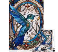 Rompecabezas para Adultos de 1000 Piezas con diseño de colibrí y Flores antiestrés Juego Educativo Ideal para interacción Entre Padres e Hijos Tamaño: 38x26cm